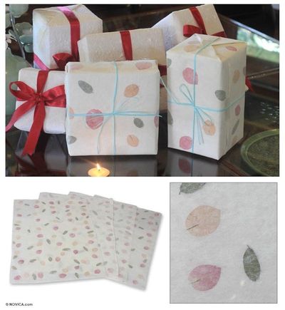 Alternate image for Saa wrapping paper Set of 4 Bougainvillea Garden