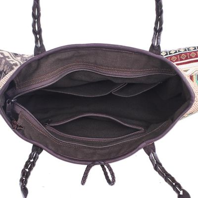 Alternate image for Cotton Blend and Leather Shoulder Bag Shopping Day in Yellow