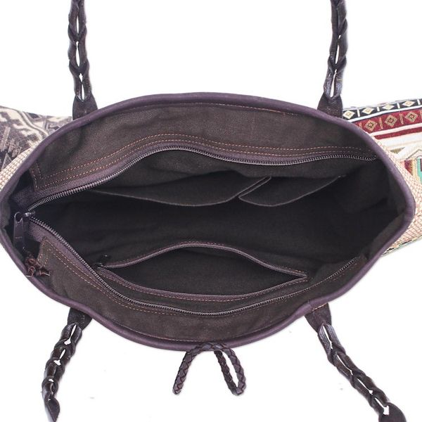 Alternate image for Cotton Blend and Leather Shoulder Bag Shopping Day in Yellow