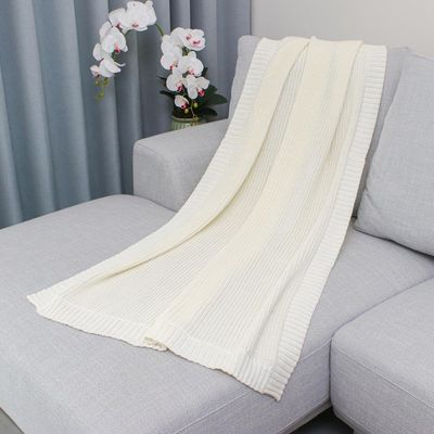 Alternate image for White All-Cotton Shaker Knit Throw Blanket White Comfort
