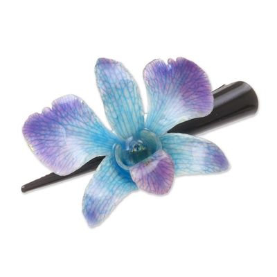 Alternate image for Natural Blue-Violet Thai Orchid Hair Clip Blue-Violet Orchid Love