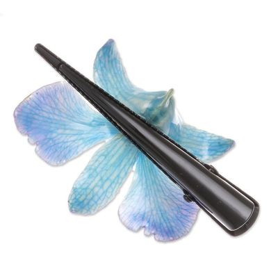 Alternate image for Natural Blue-Violet Thai Orchid Hair Clip Blue-Violet Orchid Love