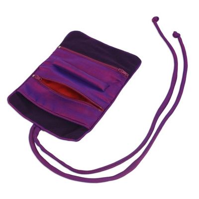 Alternate image for Lisu Hill Tribe Rayon Blend Applique Jewelry Roll Precious Lisu