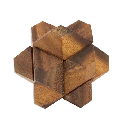 Alternate image for Handcrafted Wood Star-Shaped Puzzle from Thailand Star Challenge