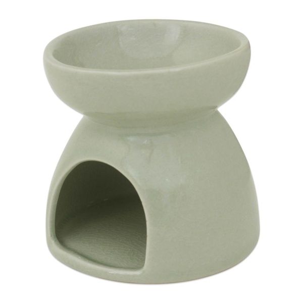 Alternate image for Thailand Elephants Handmade Green Ceramic Clay Oil Warmer Mother and Baby