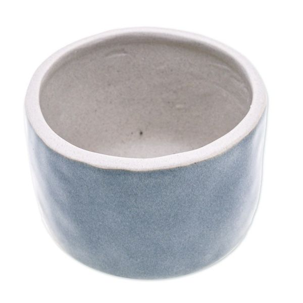 Alternate image for Handcrafted Ceramic Flower Pot with Polished Grey Surface Grey Bud