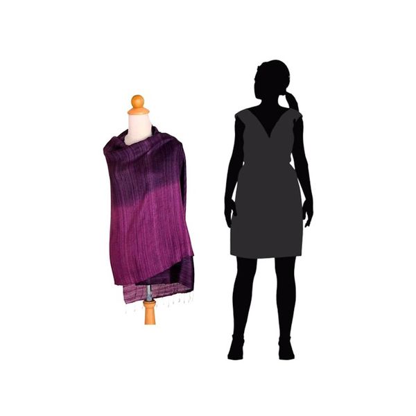 Alternate image for Unique Silk Shawl Bold Violet