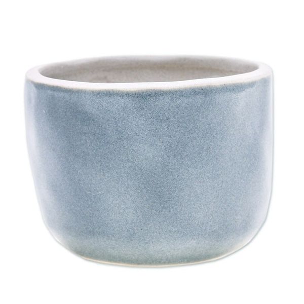 Alternate image for Handcrafted Ceramic Flower Pot with Polished Grey Surface Grey Bud