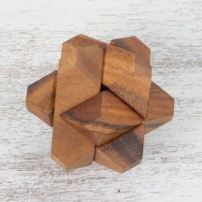 Alternate image for Handcrafted Wood Star-Shaped Puzzle from Thailand Star Challenge