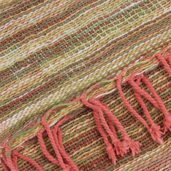Alternate image for Pink and Brown Hand-woven Cotton Scarf Rosewood Breeze