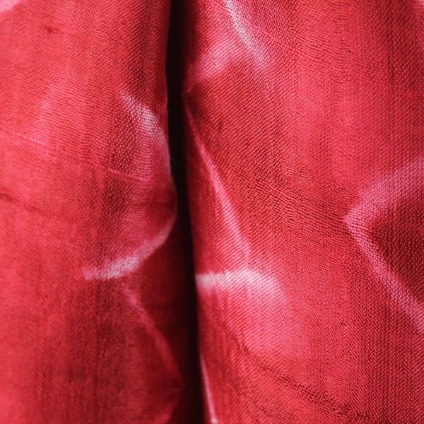 Alternate image for Red Silk Tie Dye Scarf from Thailand Red Mountains