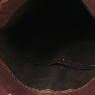 Alternate image for Geometric Motif Brown Cotton Tote Handbag from Thailand Native Geometry