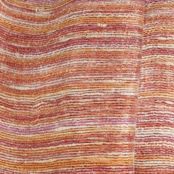 Alternate image for Hand Spun Silk Scarf Woven in Orange Yellow and Red Orange Iridescence