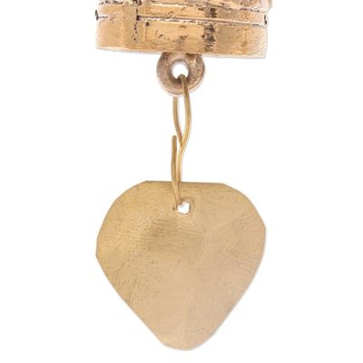 Alternate image for Set of 3 Brass Bell Ornaments with Elephants and Red Ribbons Elephant Chant