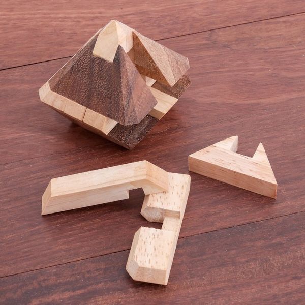Alternate image for Diamond-Shaped Raintree Wood Puzzle from Thailand Brilliant Diamond