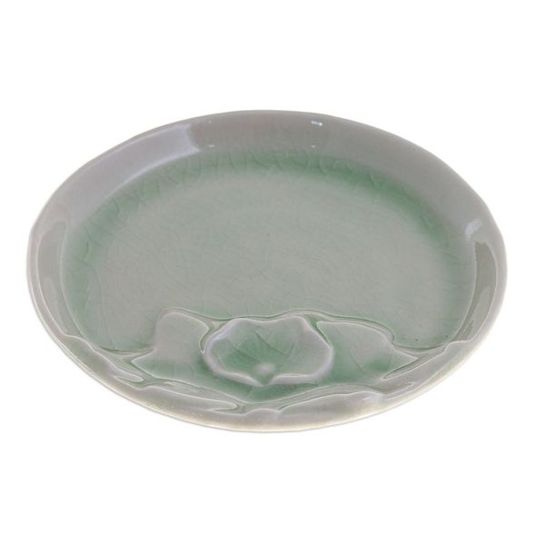Alternate image for Floral Motif Small Ceramic Plate Orchid Charm