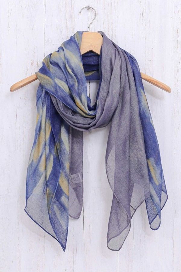 Alternate image for Woven Cotton Batik Scarves from Thailand Pair Batik Vacation