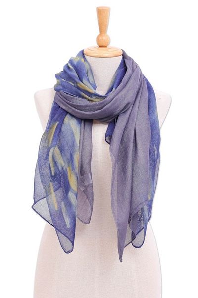 Alternate image for Woven Cotton Batik Scarves from Thailand Pair Batik Vacation