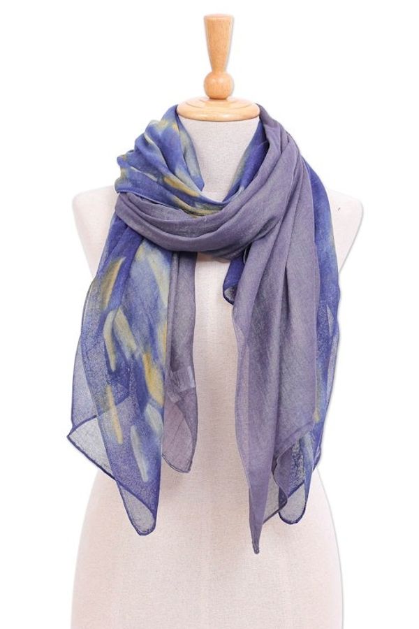 Alternate image for Woven Cotton Batik Scarves from Thailand Pair Batik Vacation