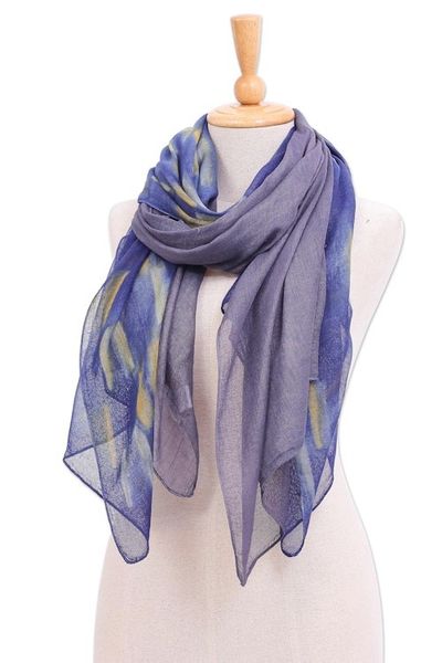 Alternate image for Woven Cotton Batik Scarves from Thailand Pair Batik Vacation