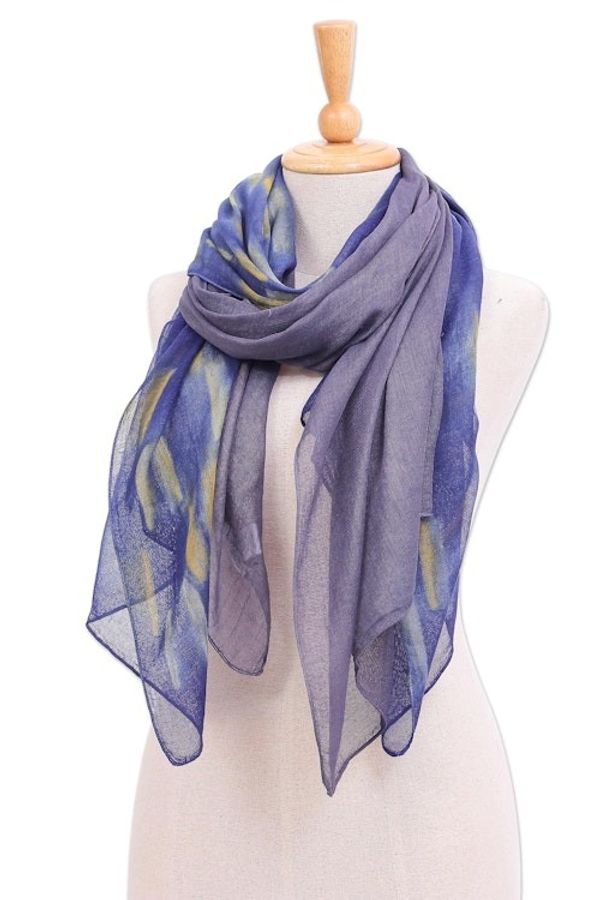 Alternate image for Woven Cotton Batik Scarves from Thailand Pair Batik Vacation