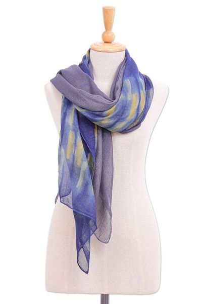 Alternate image for Woven Cotton Batik Scarves from Thailand Pair Batik Vacation