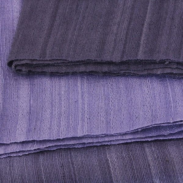 Alternate image for Purple Hand Crafted Thai Raw Silk Shawl Bold Lily