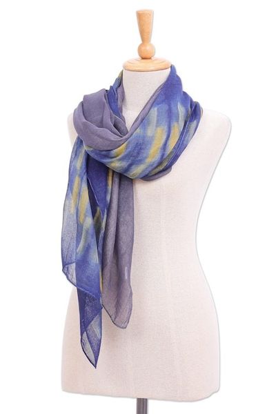 Alternate image for Woven Cotton Batik Scarves from Thailand Pair Batik Vacation