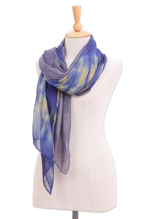 Alternate image for Woven Cotton Batik Scarves from Thailand Pair Batik Vacation