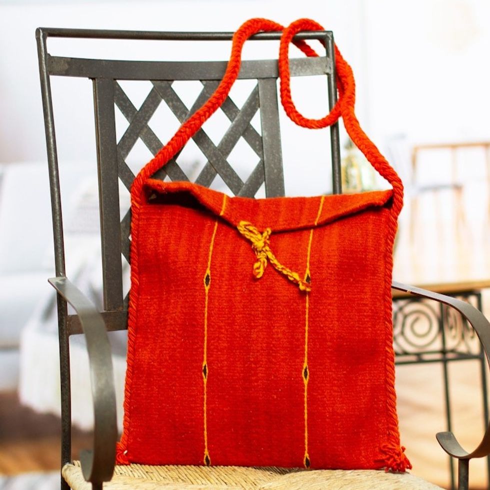Wool shoulder bag 'Sunbeams'