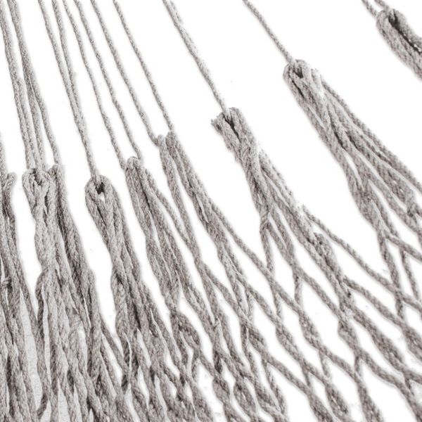 Alternate image for Grey Rope Hammock with Fringe Double Cascade in Grey