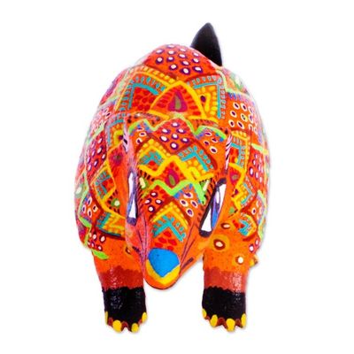 Alternate image for Hand Crafted Copal Wood Pangolin Alebrije from Mexico Rainbow Pangolin