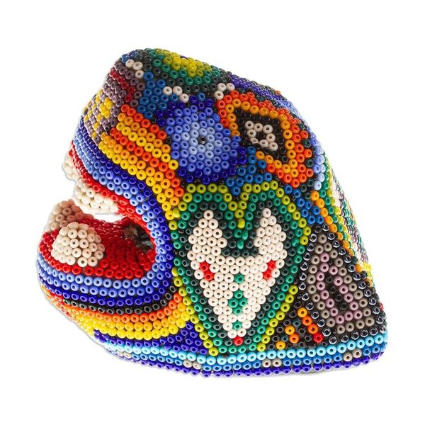Alternate image for Beaded Wixrika or Huichol Jaguar Head from Jalisco Mexico Jaguar Rising
