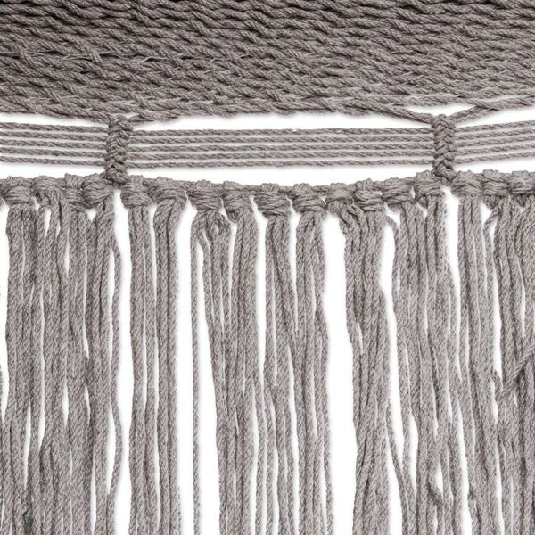 Alternate image for Grey Rope Hammock with Fringe Double Cascade in Grey