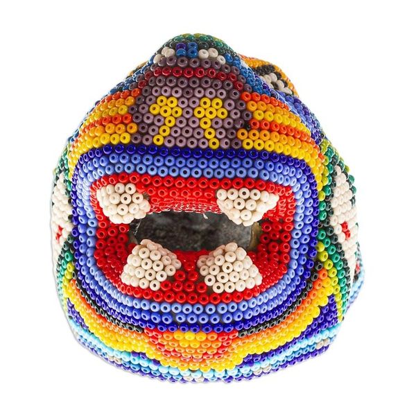Alternate image for Beaded Wixrika or Huichol Jaguar Head from Jalisco Mexico Jaguar Rising
