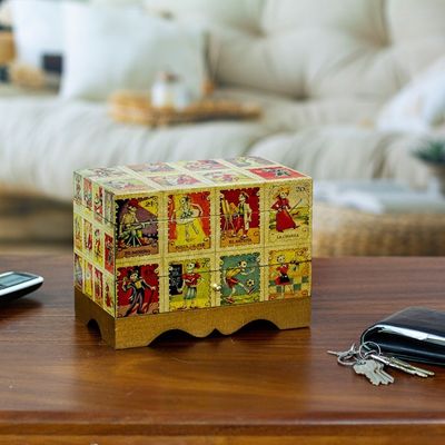 Alternate image for Day of the Dead Bingo Decoupage on Pinewood Jewelry Box Day of the Dead Lottery