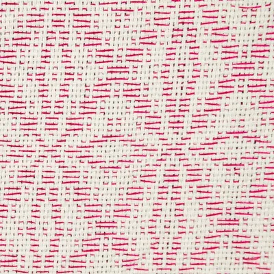 Alternate image for Pink and Creamy Cotton Handwoven Zapotec Shawl Pink Stars of Teotitlan