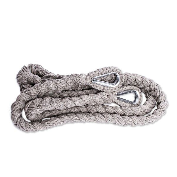 Alternate image for Grey Rope Hammock with Fringe Double Cascade in Grey