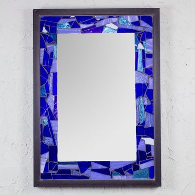 Alternate image for Stained glass mirror Mexican Ocean