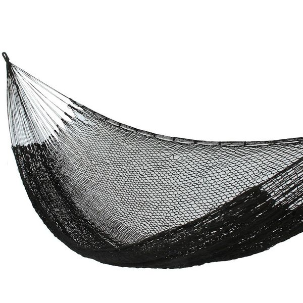 Alternate image for Fair Trade Black Rope Hammock Single Shadows