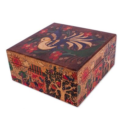 Alternate image for Dove Motif Decoupage Jewelry Box Folk Art Dove