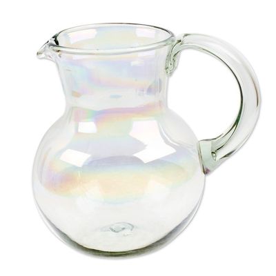 Alternate image for Eco-Friendly Clear Handblown Recycled Glass Pitcher Ethereal Splendor