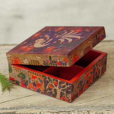 Alternate image for Dove Motif Decoupage Jewelry Box Folk Art Dove
