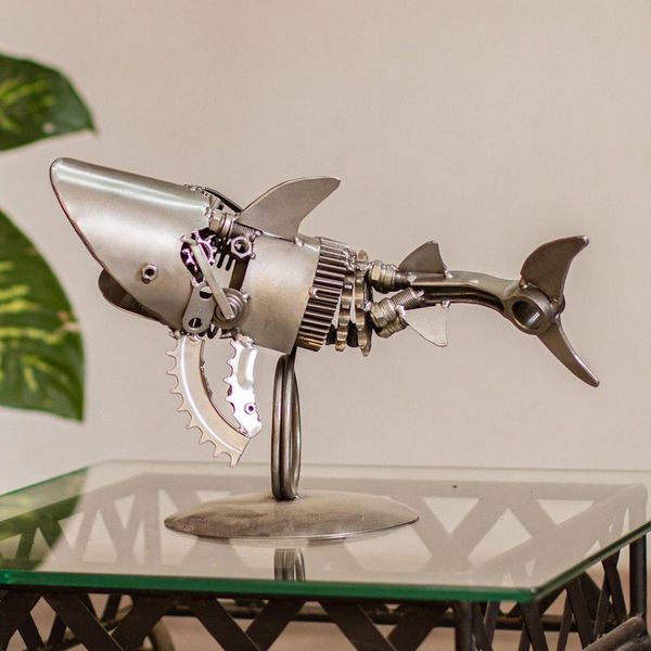 Alternate image for Recycled Auto Parts Shark Sculpture from Mexico Mighty Shark