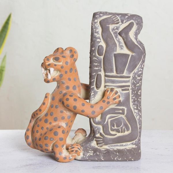 Alternate image for Pre Hispanic Museum Replica Sculpture Olmeca Jaguar with Human