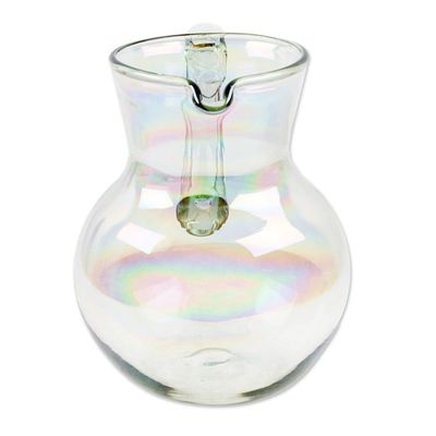 Alternate image for Eco-Friendly Clear Handblown Recycled Glass Pitcher Ethereal Splendor