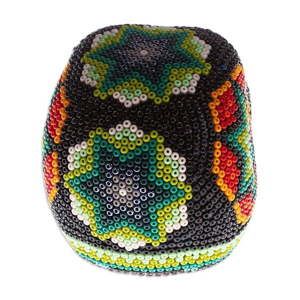 Alternate image for Artisan Crafted Huichol Skull Sculpture Sierra Stars