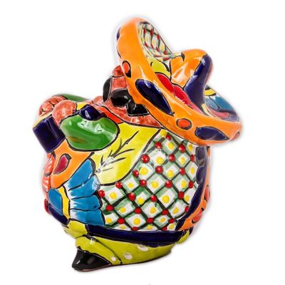 Alternate image for Talavera-Style Ceramic Figurine of a Mariachi with a Guitar Guitar Mariachi