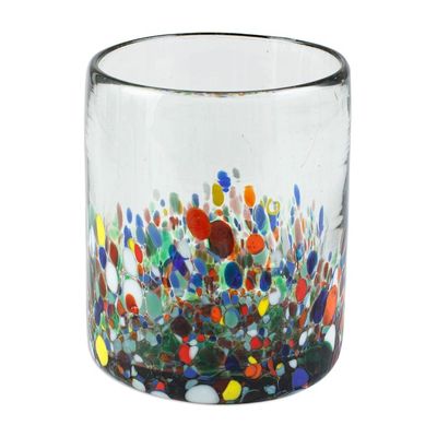 Alternate image for Recycled Multicolored Juice Glasses from Mexico Set of 6 Tonala Flowers