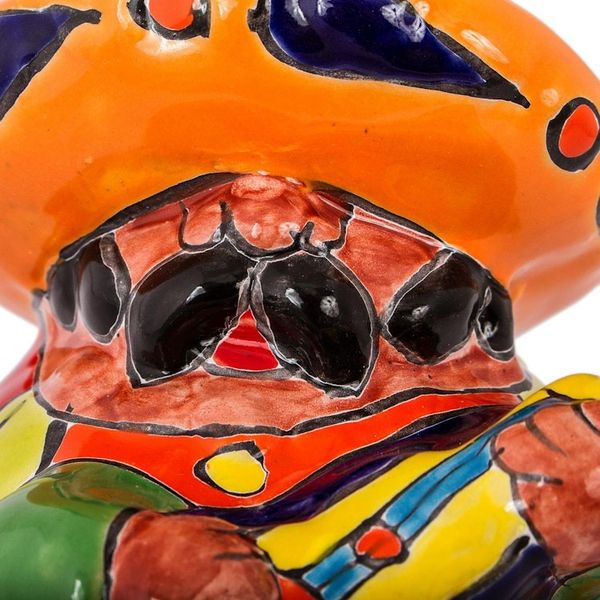 Alternate image for Talavera-Style Ceramic Figurine of a Mariachi with a Guitar Guitar Mariachi